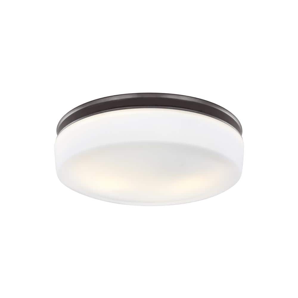 Elegant Oil Rubbed Bronze Globe Flush Mount with White Opal Glass
