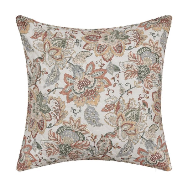 Unbranded Janessa Spice Jacobean Polyester Euro Sham 26 in. L X 26 In. W