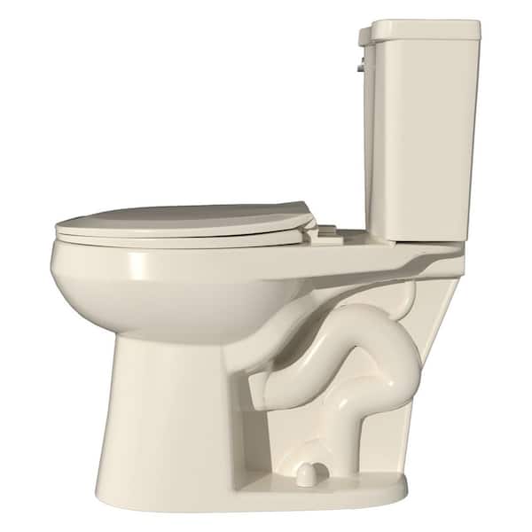 HOMLYLINK 1.28 GPF Single Flush Round Toilet Chair Height 17 in. 2-Piece Toilet in Bone with Seat 12 in. Rough-In