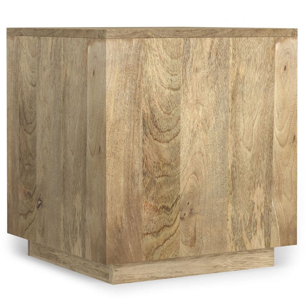 Lockhart Natural Mango Wood Square Side Table, 20 inch
