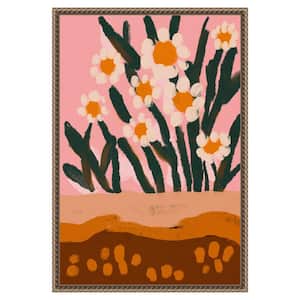 "Pastel Flower Impression No 3" by Treechild 1-Piece Floater Frame Giclee Abstract Canvas Art Print 23 in. x 16 in.