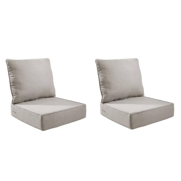 Modern 24 in. x 24 in. x 6 in. 4-Piece Deep Seating Outdoor Lounge Chair Thick Cushion Set in Beige (2-Set)