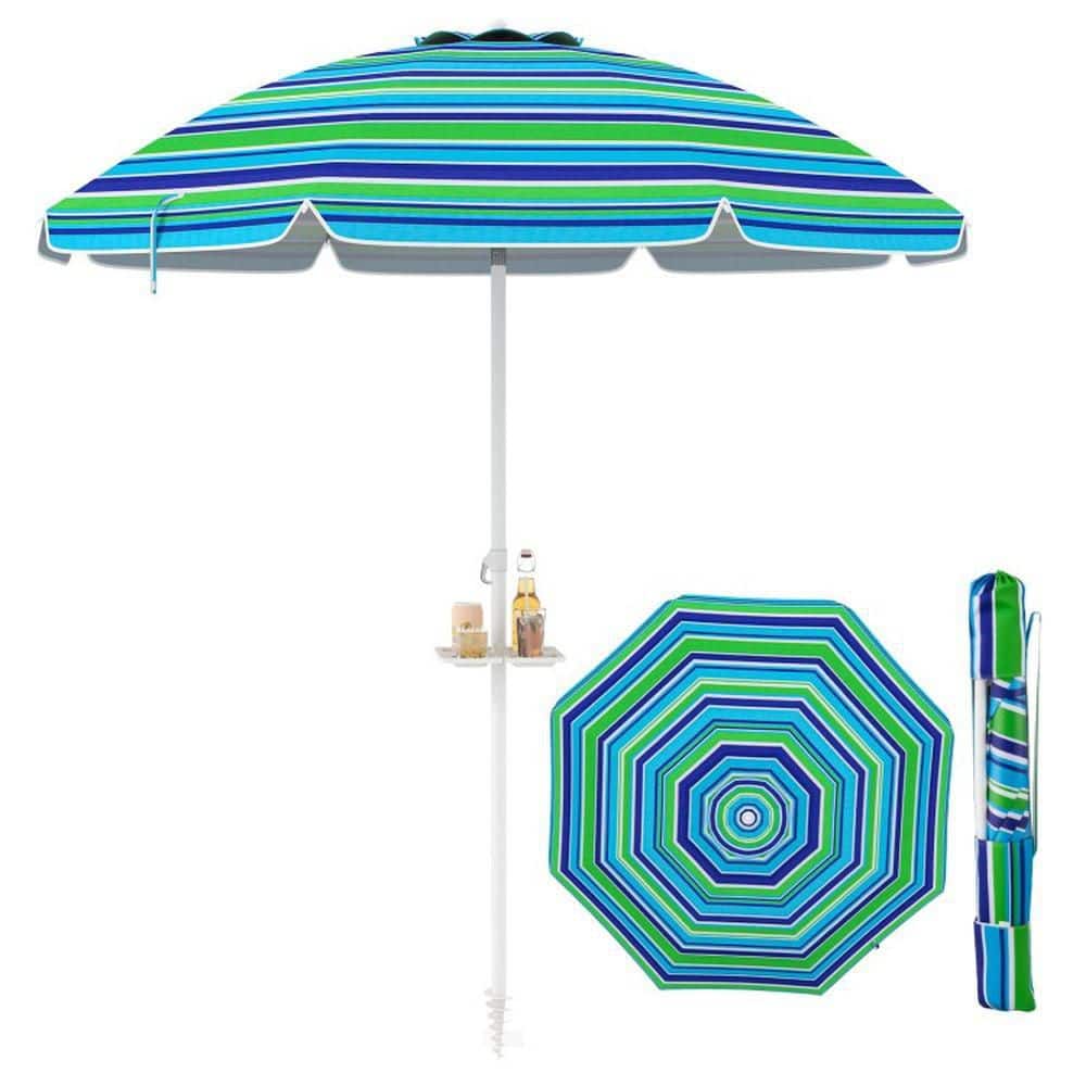 7.2 ft. Steel Portable Outdoor Beach Umbrella in Green with Sand Anchor and Tilt Mechanism price history on PriceWatchPro