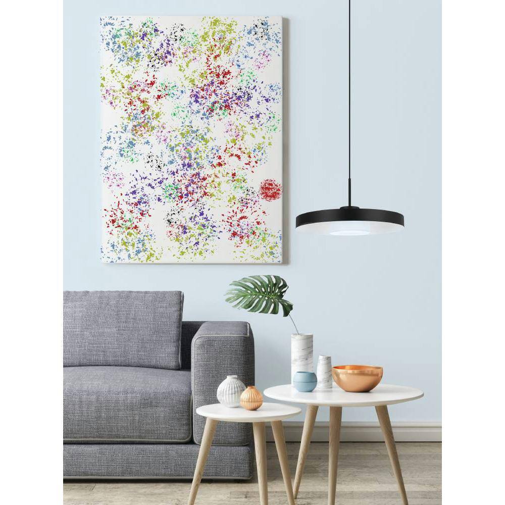 Alpicella Contemporary Matte Black LED Pendant 15.75"
