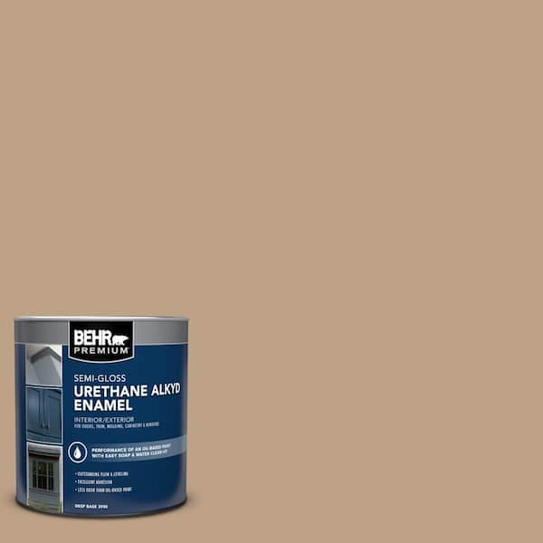 BEHR PREMIUM 1 qt. #AE-10 Deer Brown Semi-Gloss Enamel Urethane Alkyd Interior/Exterior Paint