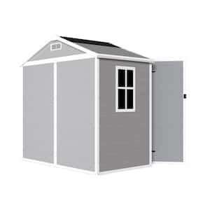 6 ft. W x 4.4 ft. D Resin Weather Resistant Outdoor Storage Plastic Shed with Floor and Lockable Doors (26 sq. ft.)