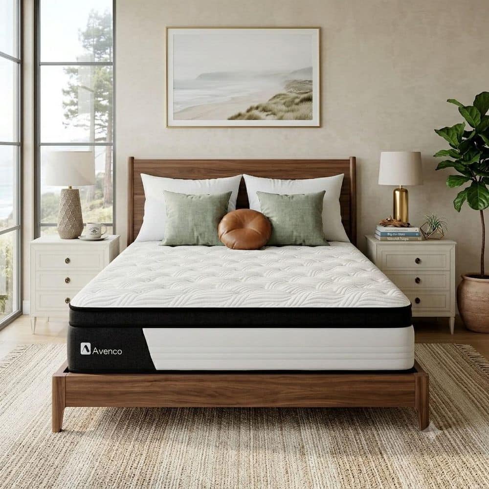 Avenco 12 in. Medium Firm Hybrid Pillow Top Queen Size Mattress