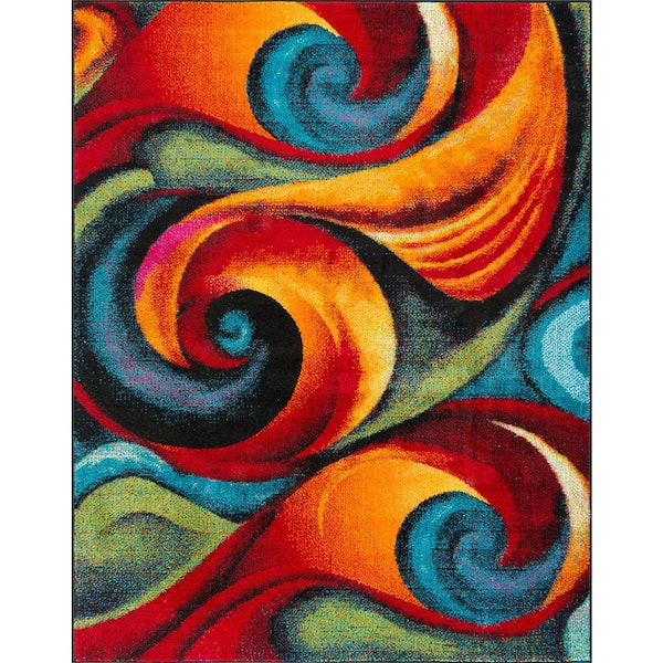 Tayse Rugs Symphony Abstract Multi-Color 4 ft. x 6 ft. Indoor Area Rug