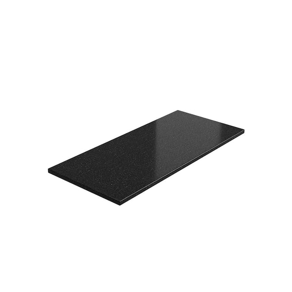5 ft. Solid Surface Countertop in Black Galaxy Granite