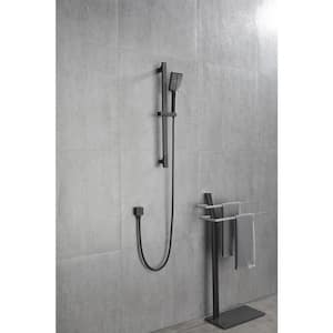 3-Spray Patterns with 1.75 GPM 4 in. Wall Mount Handheld Shower Head with 28 in. Adjustable Slide Bar in Matte