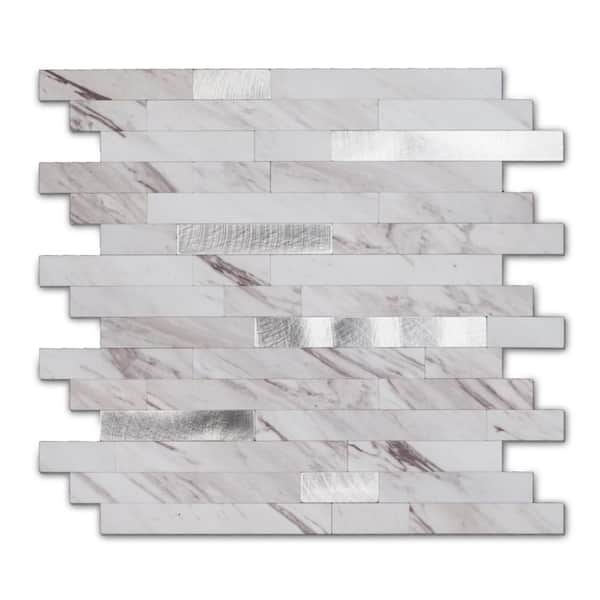 Yipscazo Marble Collection Carla 12 in. x 12 in. PVC Peel and Stick Tile (10 sq. ft./10-Sheets)