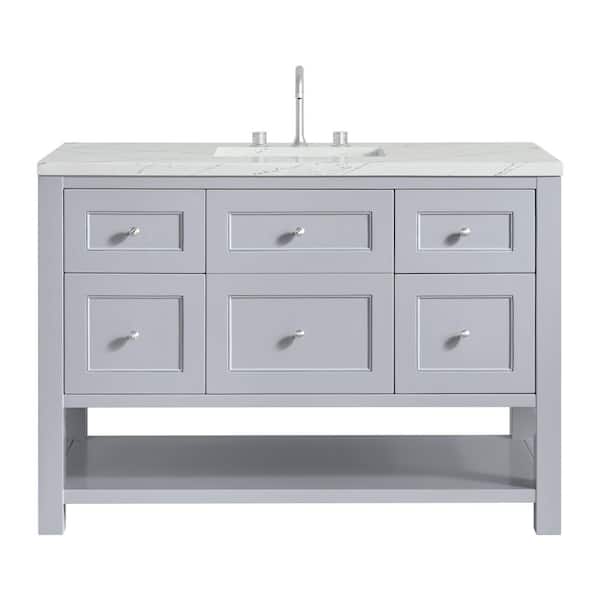 Breckenridge 48.0 in. W x 23.5 in. D x 34.25 in. H Single Bath Vanity in Serenity Blue with Quartz Ethereal Noctis Top