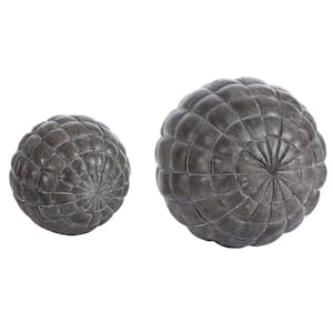 Henla 4 in. Black Decorative Ball Table Sculpture (Set of 2)