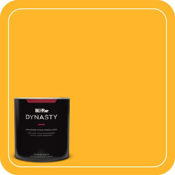 BEHR DYNASTY 1 qt. #P260-7 Extreme Yellow Matte Interior Stain-Blocking Paint & Primer