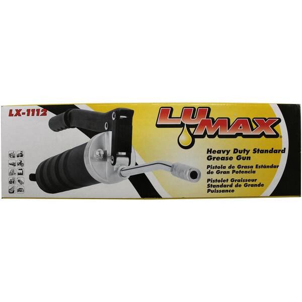 Lumax LX-1174 Push-Type Grease Gun - 3 Oz Capacity, One-Hand Operation, Transparent Body, All-Purpose Nozzle