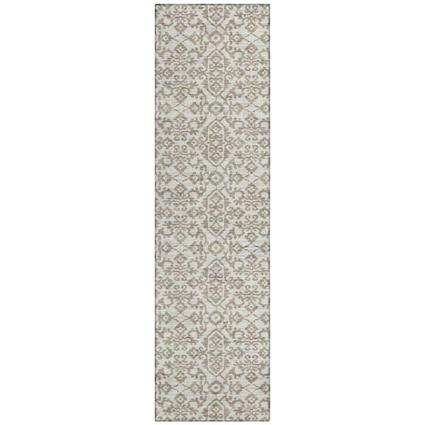 Chantille Machine Washable Indoor/Outdoor Abstract ACN2787 Ivory 2 ft. x 7 ft. Runner Rug
