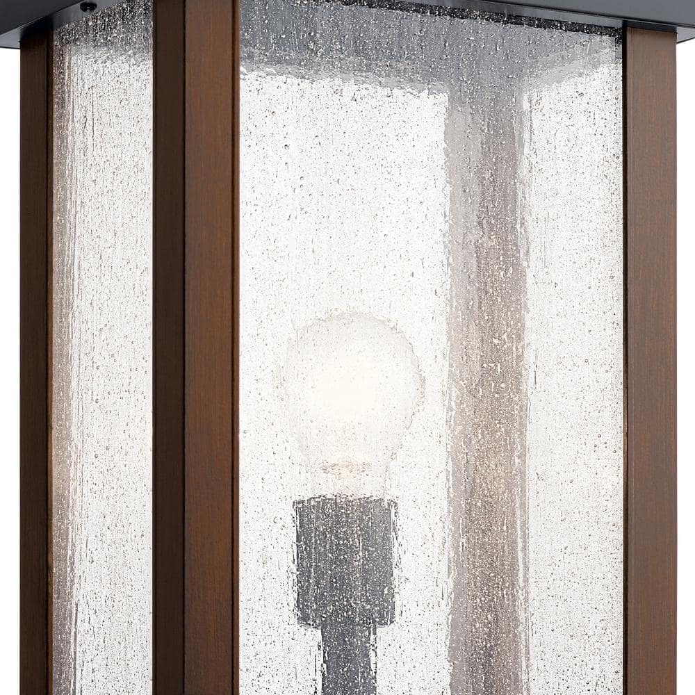 Marimount Black and Clear Glass Outdoor Post Light
