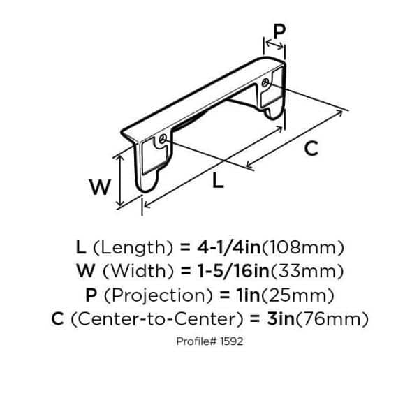 Inspirations 3" Center to Center Cup/Bin Pull