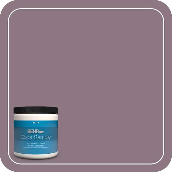 BEHR PREMIUM PLUS 8 oz. #BNC-20 Purple Rubiate Satin Enamel Interior/Exterior Paint & Primer Color Sample