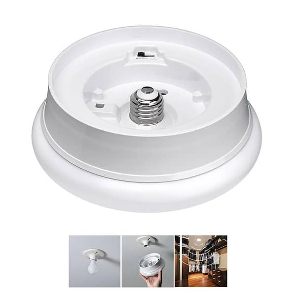 Commercial Electric 60-Watt Equivalent 7 in. E26 Motion Sensor LED Light Bulb Customize Hold Times Closet Rated in Bright White