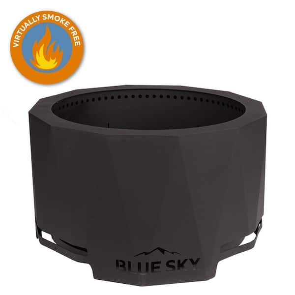 BLUE SKY OUTDOOR LIVING The Mammoth 33 in. x 18 in. Round Steel Wood Patio Fire Pit