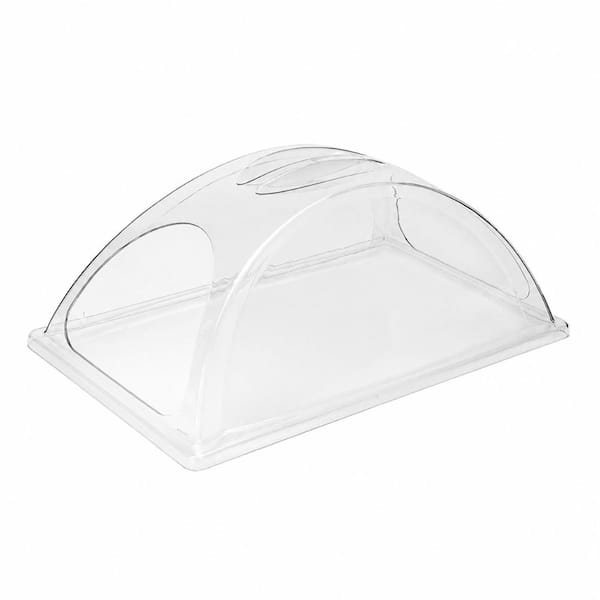 Pack of 3 Clear Plastic Chafing Dish Dome Lids with Dual Serve Openings for Food Warming Pans