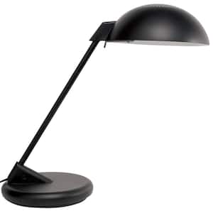 17 in. H 1-Light Matte Black Table Lamp (Task) with Metal Shade