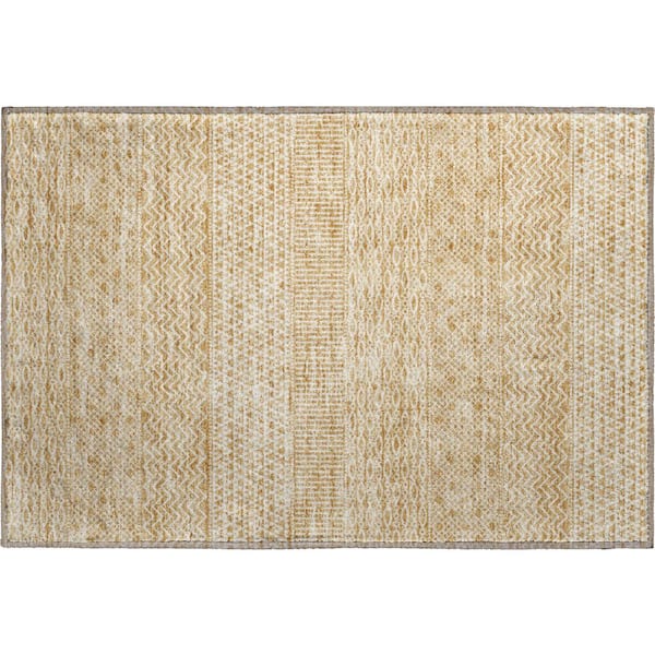 Addison Rugs Mayfield Premium Machine Washable Abstract AMF939 Gold 2 ft. x 3 ft. Area Rug