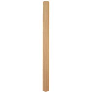 Stair Parts 60 in. x 3-1/4 in. Unfinished Hemlock Craftsman Solid Core Box Newel Post for Stair Remodel