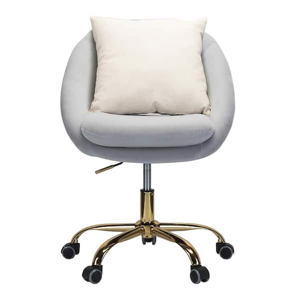 Tall Gray Fabric Task Chair, White Fluffy Desk Chair Ikea