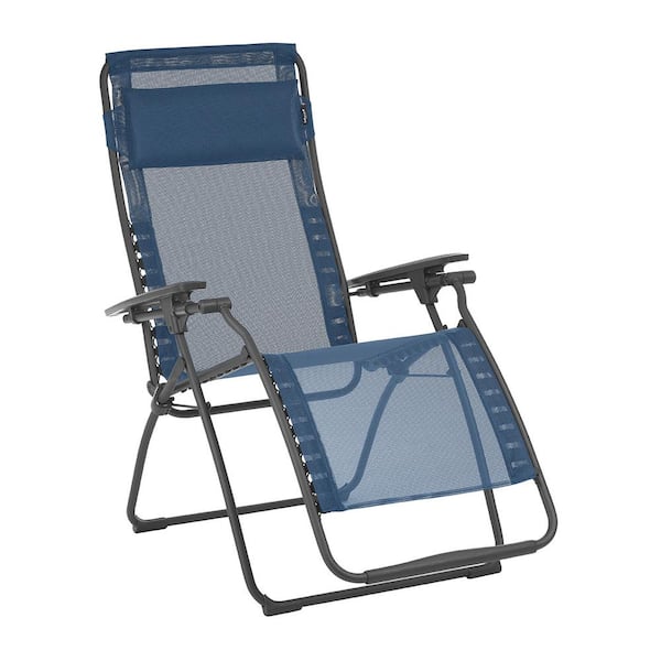 Lafuma Furniture Futura in Ocean Color with Steel Frame Reclining Zero Gravity Lawn Chair