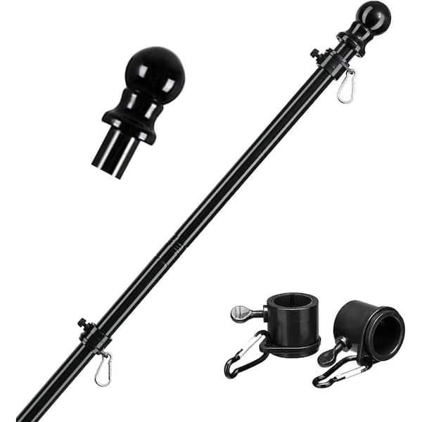 5ft Tangle Free Heavy Duty Metal Flag Pole for Outside House Adjustable Length Outdoor Residential Flagpole
