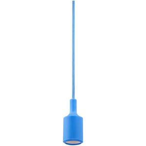 1-Light Blue Ceiling Mount Lamp Holder with Medium (E26) Base Hanging Pendant Light