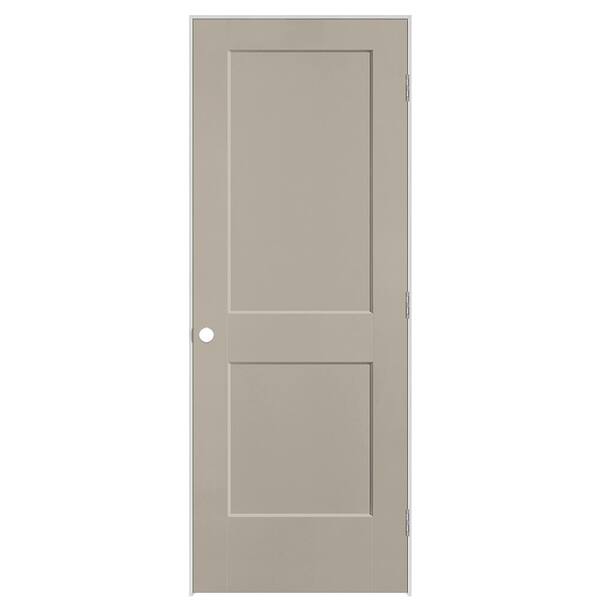 Masonite 30 in. x 80 in. 2-Panel Logan Left-Hand Solid Core Smoked Tan Molded Composite Single Prehung Interior Door
