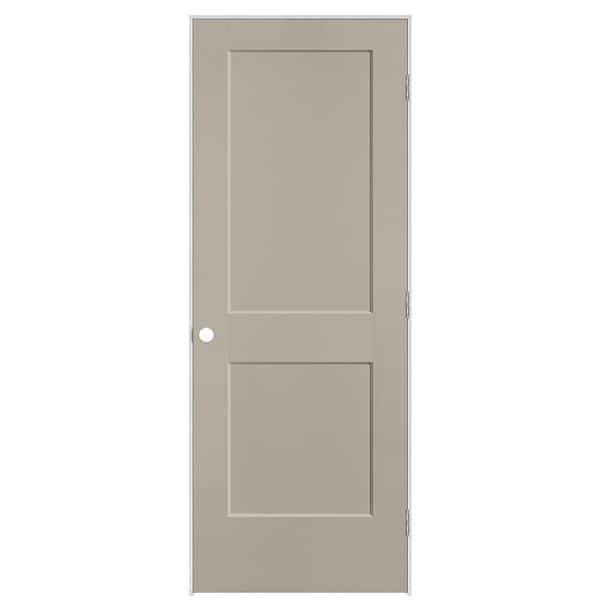 Masonite 30 in. x 80 in. 2-Panel Logan Left-Hand Hollow Core Smoked Tan Molded Composite Single Prehung Interior Door