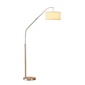 Ariana 80 in. Extendable LED Brushed Steel Arched Floor Lamp