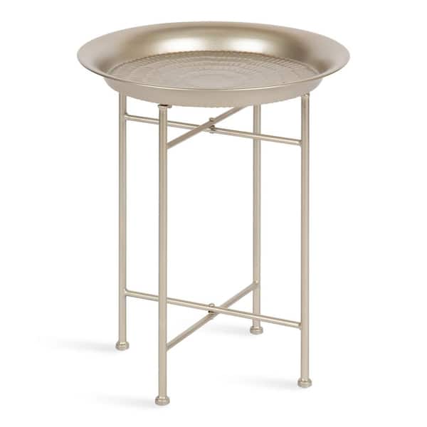 Kate and Laurel Mahdavi 16.50 in. Silver Round Metal End Table