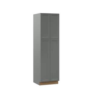 Designer Series Melvern Storm Gray Shaker Assembled Pantry Kitchen Cabinet (24 in. x 84 in. x 23.75 in.)