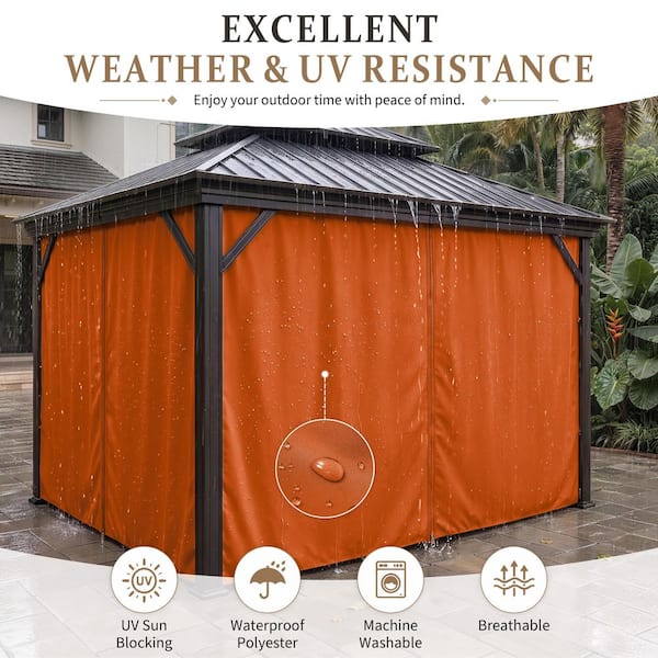 KINGRUN 防炎カーテン PK329 4000×2300 Kimunuk 10 ft. x 12 ft. Universal Outdoor Privacy Curtains, Gazebo