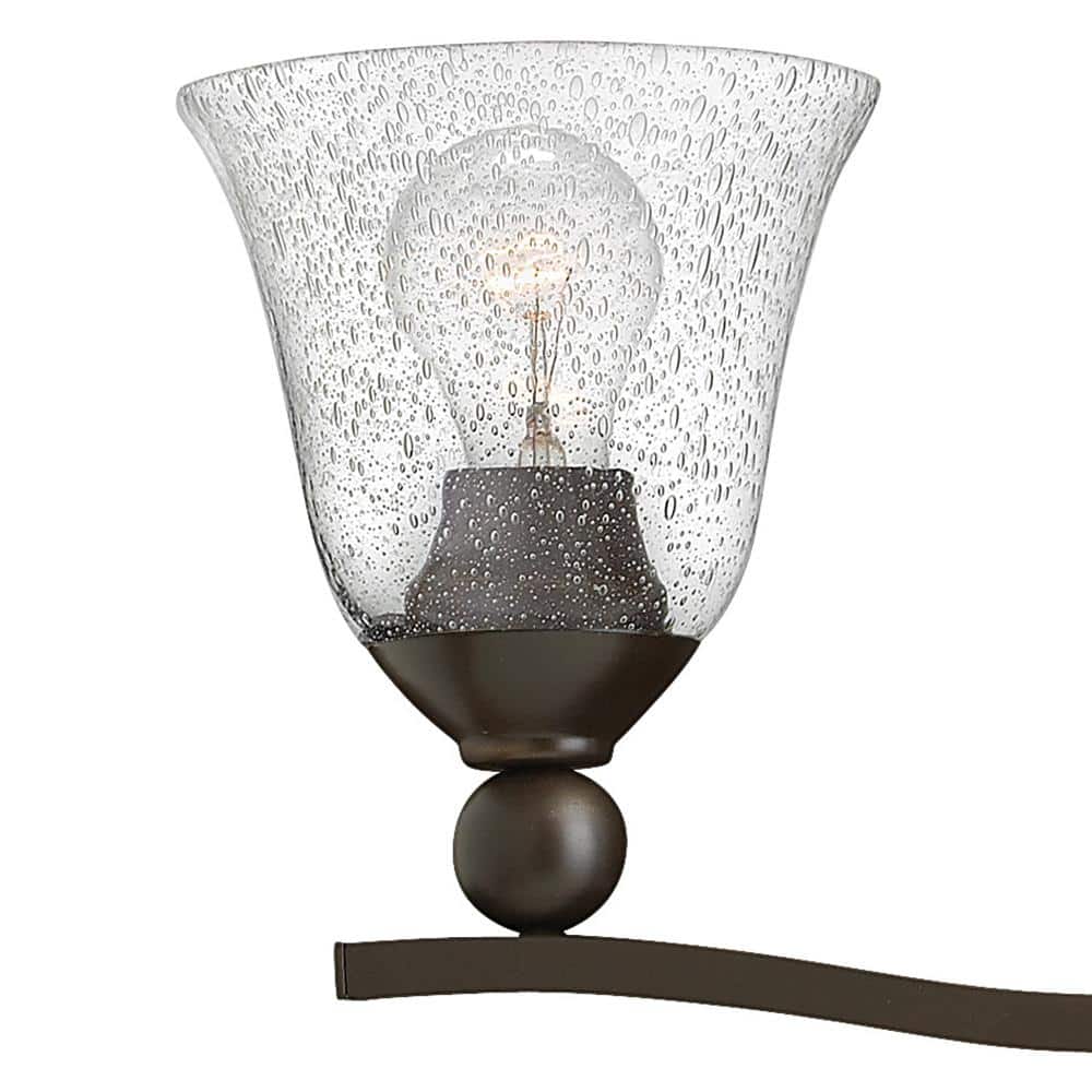 Bolla Olde Bronze 4-Light Bath Fixture with Clear Seedy Glass