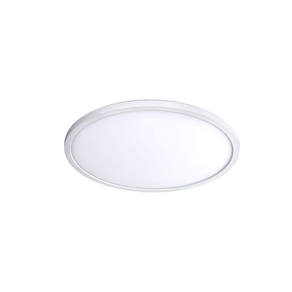 White Round 11" Glass LED Flush Mount Light