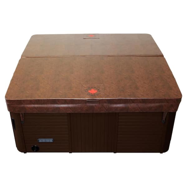Canadian Spa Company 80 in. x 80 in. Square Hot Tub Cover with 5 in./3 in. Taper - Chestnut