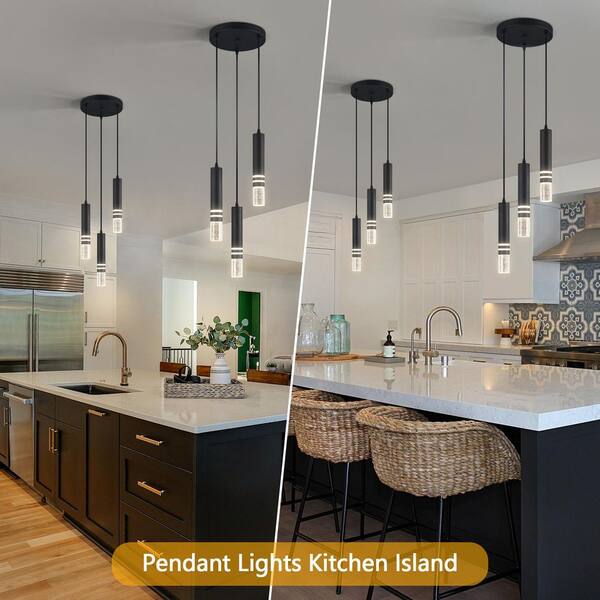 ZHLWIN Home Lighting 18W 3-Light Black Modern Crystal Integrated
