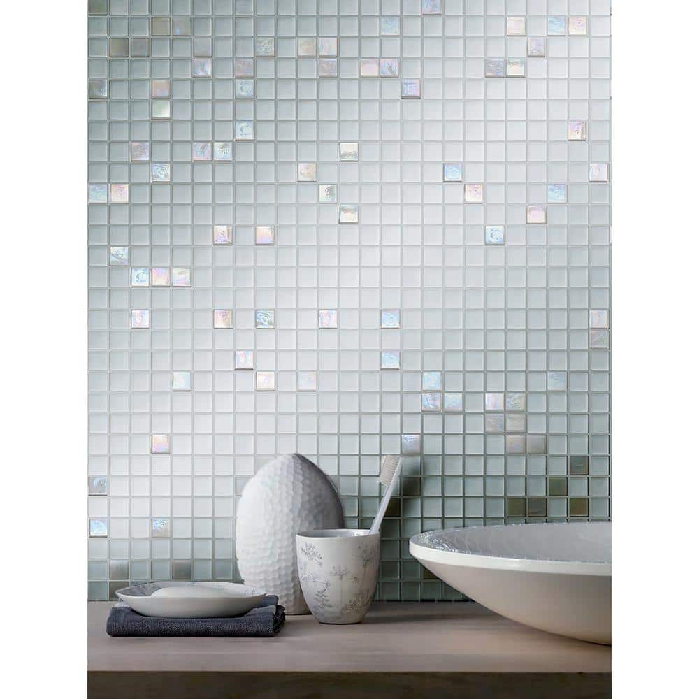 Pearl White Glossy Glass Mosaic Tile for Walls and Floors
