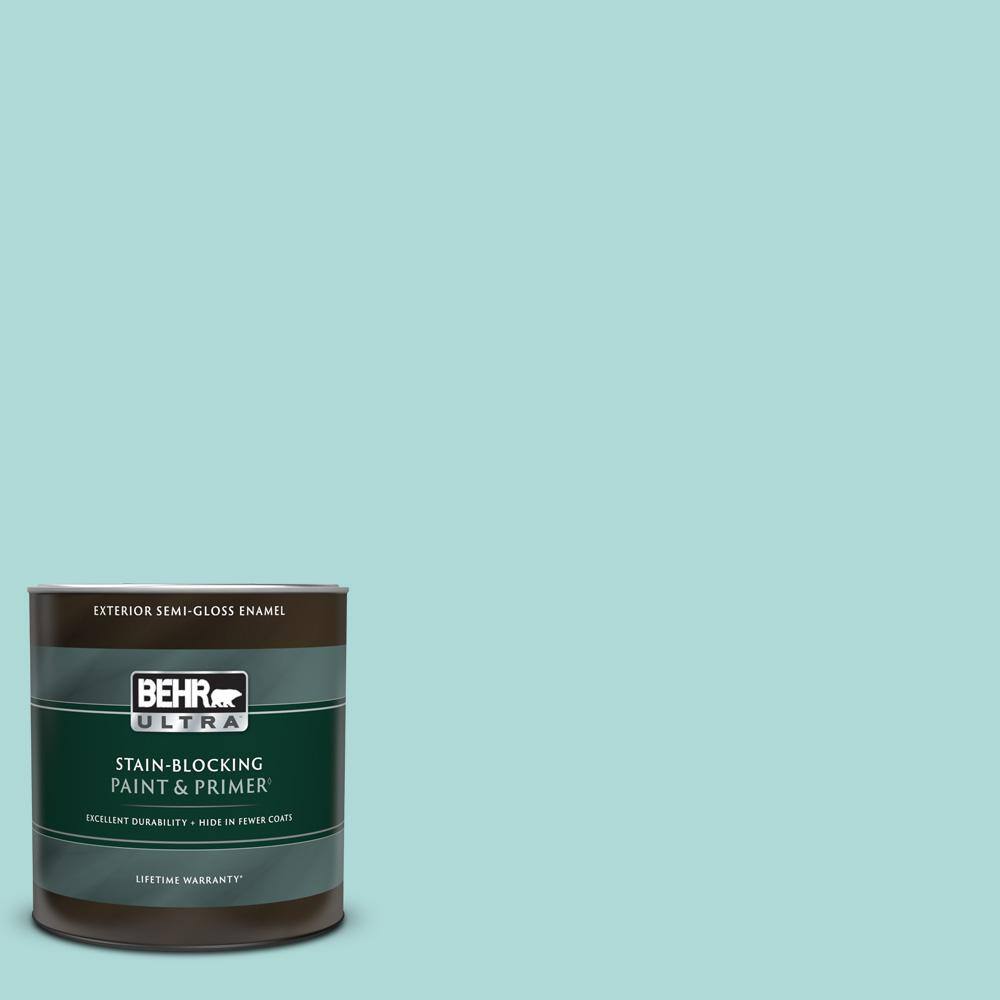 BEHR ULTRA 1 qt. #510C-3 Rivers Edge Semi-Gloss Enamel Exterior Paint &  Primer 585004 - The Home Depot