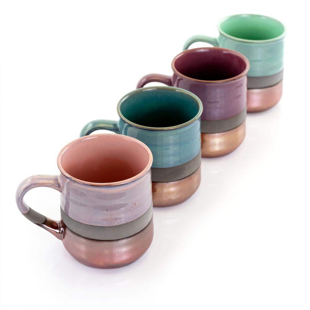 Godinger Coffee Mugs Set, Large Coffee Mug Tea Cup Hot Beverage Large Cups  - 16oz., Set of 4