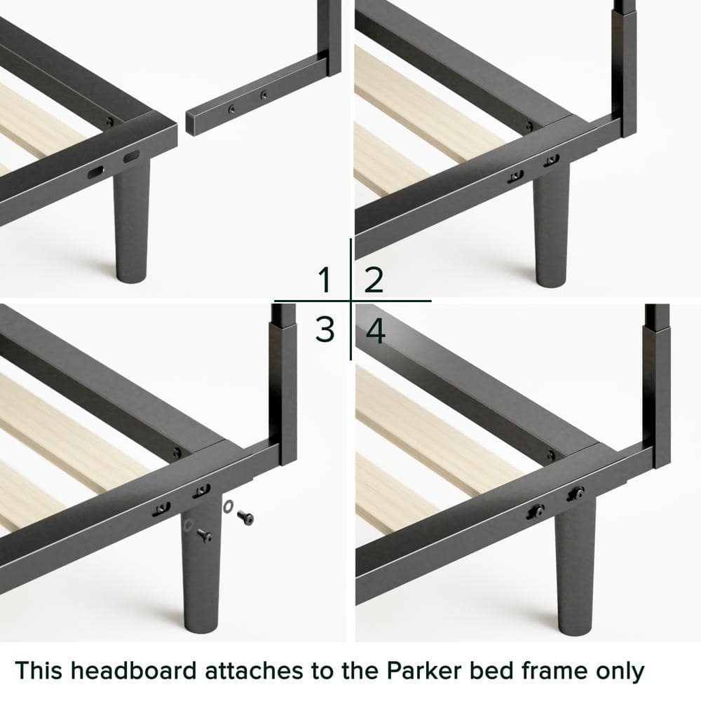 Light Gray Upholstered Queen Metal Headboard