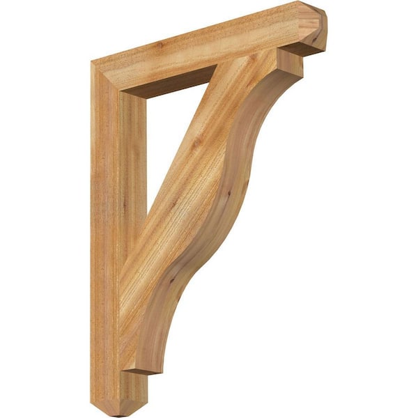 Ekena Millwork 4 in. x 36 in. x 28 in. Western Red Cedar Funston Craftsman Rough Sawn Bracket