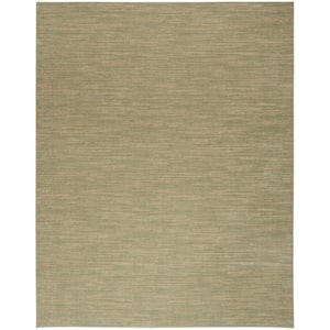 Essentials 6 ft. x 9 ft. Green Gold Abstract Contemporary Indoor/Outdoor Area Rug