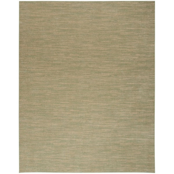 Nourison Essentials 6 ft. x 9 ft. Green Gold Abstract Contemporary Indoor/Outdoor Area Rug